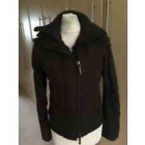 Superdry Double Label Black Hooded Jacket Coat